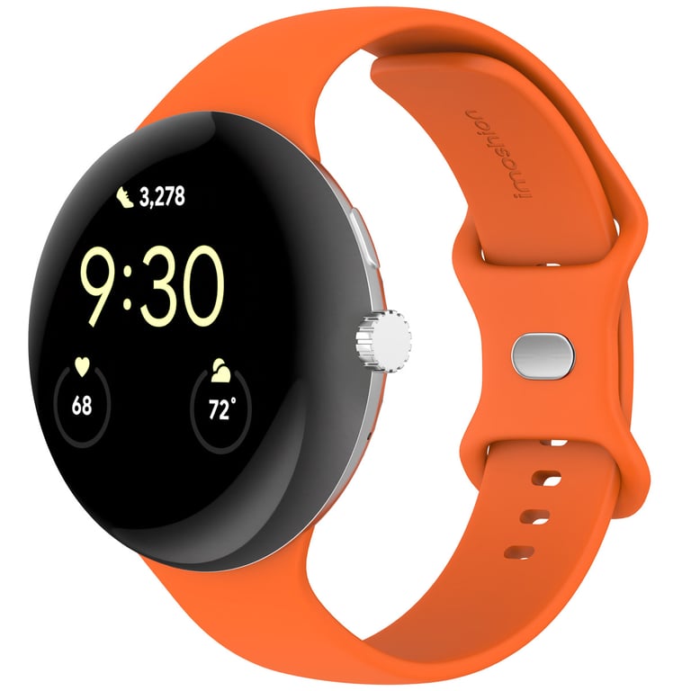 imoshion Bracelet en silicone? pour Google Pixel Watch 3 / 4 (45 mm) - Taille S - Orange - Neuf
