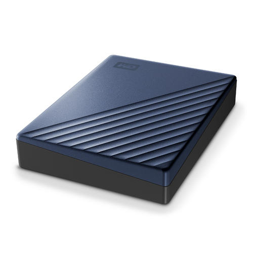 Western Digital WDBFTM0040BBL-WESN disque dur externe 4 To USB Type-C 3.2 Gen 1 (3.1 Gen 1) Noir, Bleu - Neuf