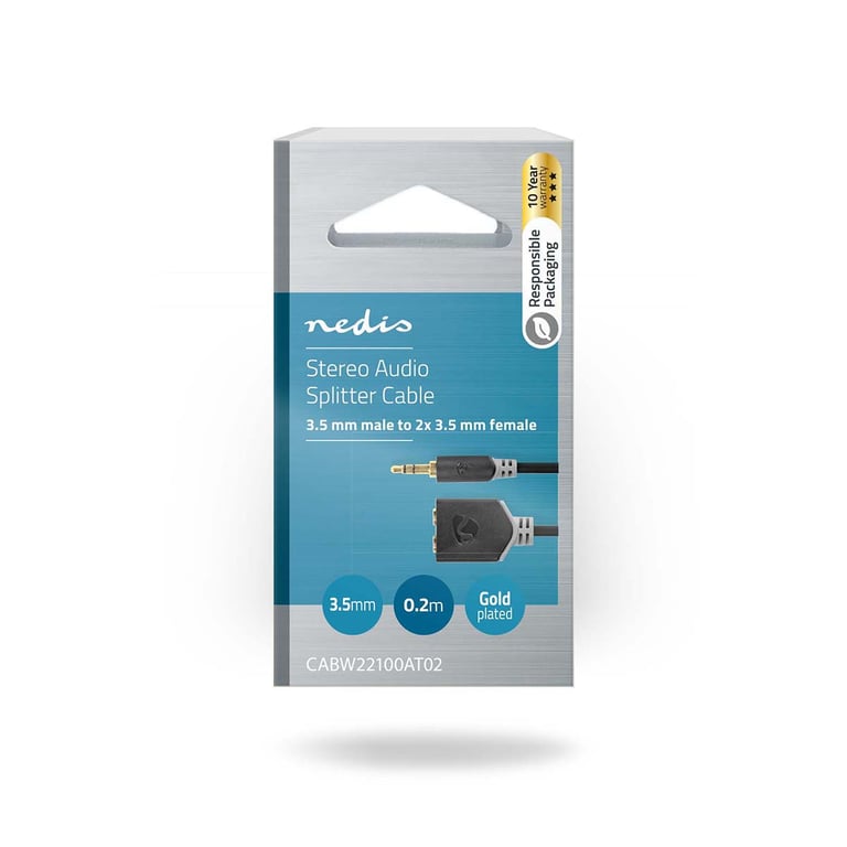 Nedis Câble Audio Stéréo 3.5mm MâleFemelle 20 cm - vue 3