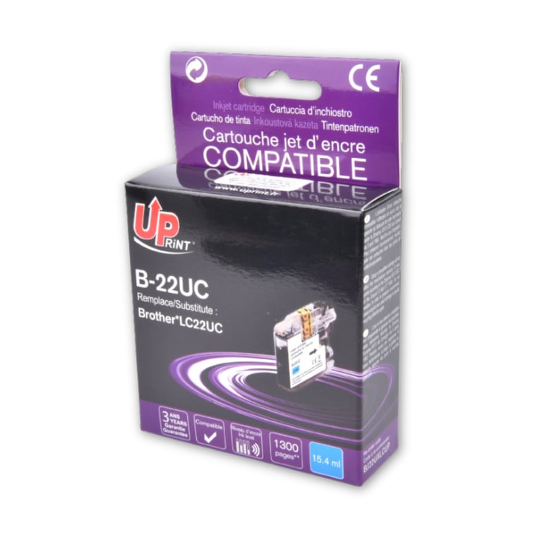 Cartouche encre UPrint compatible BROTHER LC 22UC cyan Neuf - vue 1