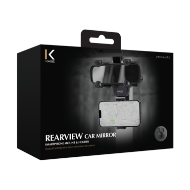 Supporto per smartphone per specchietto retrovisore, nero