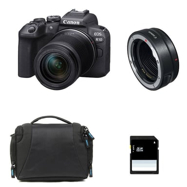 CANON EOS R10 + RF-S 18-150mm F3.5-6.3 IS STM + Sac + Carte SD 8 Go + Bague EF-EOS R