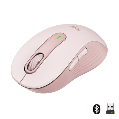 Logitech Signature M650 Wireless Mouse - Silencioso, Bluetooth, Botones programables - Rosa