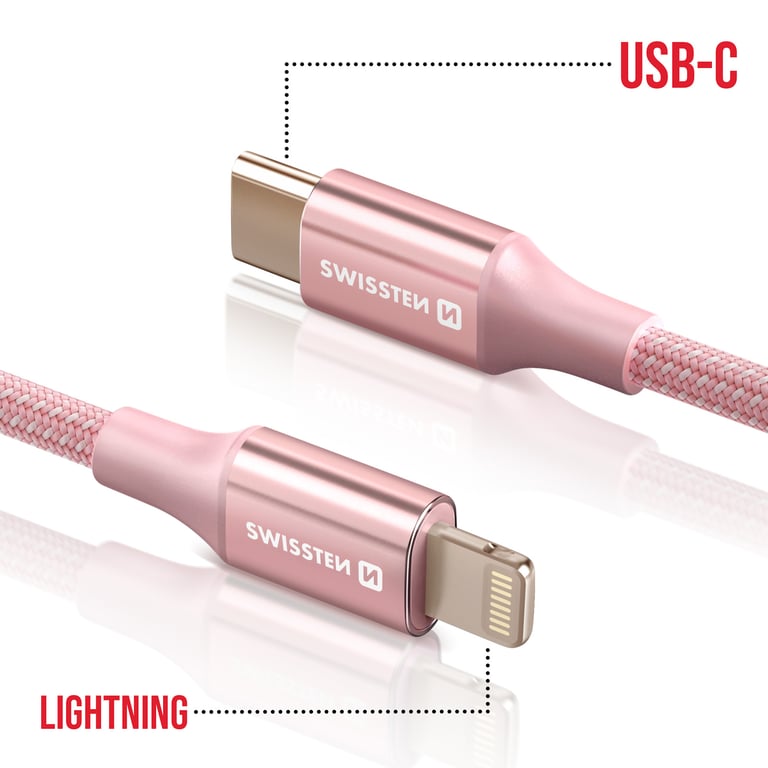 Câble USB C vers Lightning Design Tressé Anti nœud Neuf - vue 3