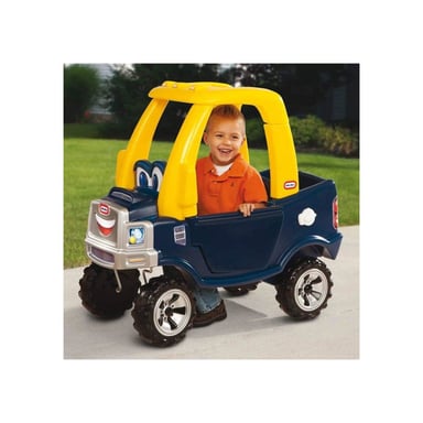 Auto a cavalcare Little Tikes Cozy Coupe Truck con pavimento rimovibile, clacson, porta e seggiolino per bambini, 18 mesi+ blu