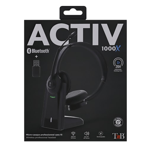 T'nB ACTIV Casque Sans fil Arceau AppelsMusique Bluetooth Socle de chargement - vue 2