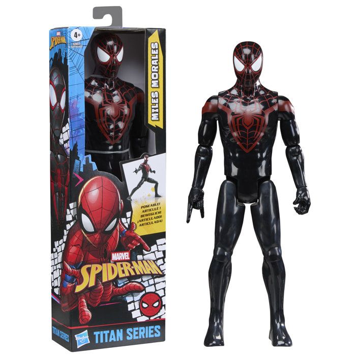 Figurine Miles Morales 30 cm, Titan Series, jouets de super-héros pour enfants, Marvel Spider-Man, des 4 ans - Neuf