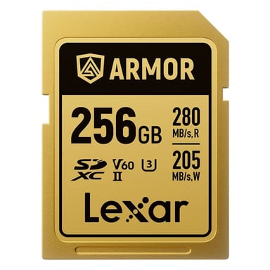Scheda di memoria Lexar SDXC Pro Gold Series ARMOR UHS-II 256GB IP68 R280/W 205MB/s
