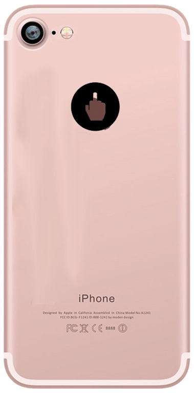 Pack Protection pour IPHONE 7 (Coque Silicone Doigt d'honneur Fuck + Film Verre Trempe) Fun APPLE