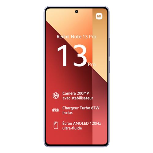 Xiaomi Redmi Note 13 Pro (4G) 256 Go, 8 Go, Lavande - Neuf