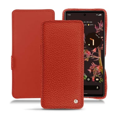 Housse cuir Google Pixel 6 -  - Orange - Cuir grainé