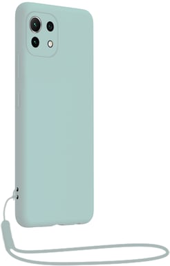 Cover in silicone per Xiaomi Mi 11 5G con cinturino da polso abbinato