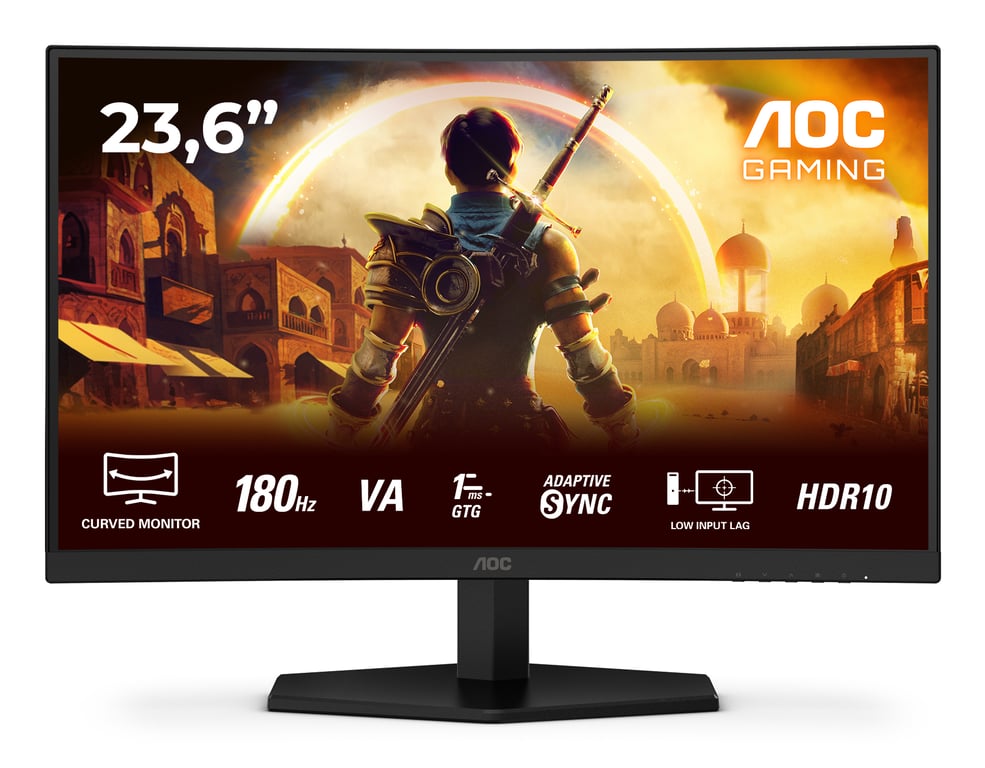 AOC G4 C24G42E écran plat de PC 59,9 cm (23.6 ) 1920 x 1080 pixels Full HD LED Noir, Rouge - Neuf