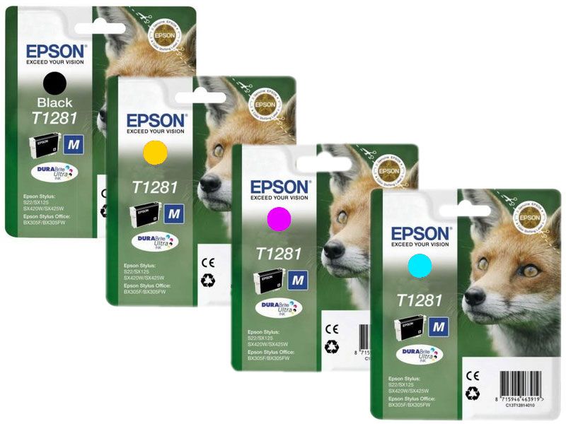 Cartouche d'origine Epson T1285 Bk+C+ +Y C13T12854010 [Ml 5.9][Pag 260] Neuf - vue 3