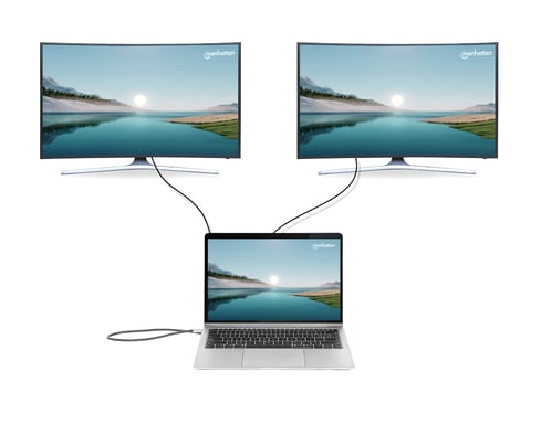 Manhattan 190398 base para portátil y replicador de puertos Alámbrico USB 3.2 Gen 1 (3.1 Gen 1) Type-C Gris