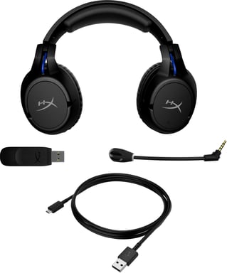 HyperX Cloud Flight - Auriculares inalámbricos para juegos (negro-azul) - PS5-PS4