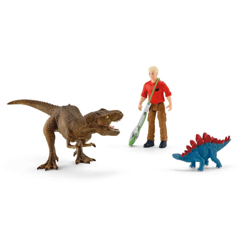 Attaque Tyrannosaure Rex Dinosaurs Figurine Coffret schleich avec 1 figurine humaine articulée et 1 figurine Trex et 1 figurine béb - vue 2