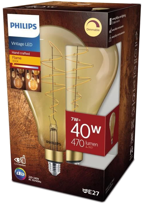 PHILIPS Ampoule LED Standard Giant - E27 - 40W Ambrée Verre Compatible Variateur