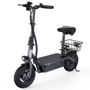 iScooter F3 Vélo Électrique 1000W 28MPH 37Miles 10'' Pneumatique Selle Panier 264LBS Charge Freins Tambour Av/Ar + Électronique LCD 3 Modes
