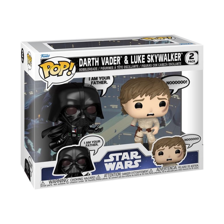 Pack de 2 figurines Funko Pop Star Wars Darth Vader and Luke Skywalker - vue 2