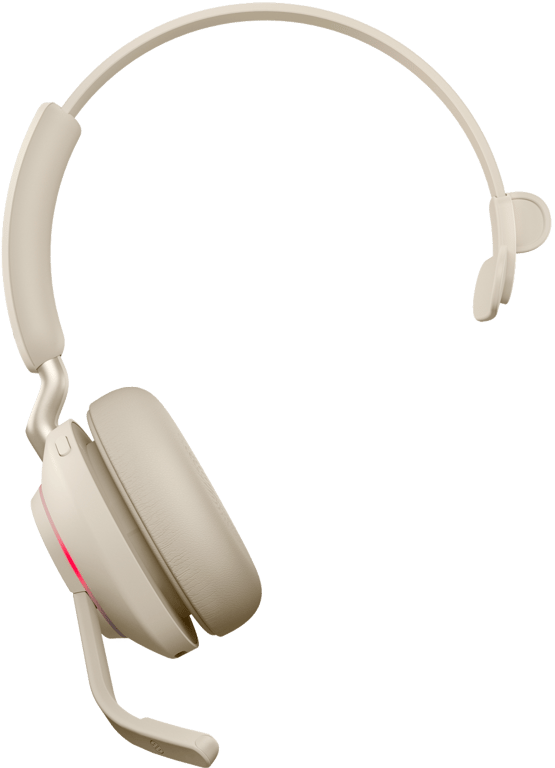 Jabra Evolve2 65, UC Mono Casque Sans fil Arceau Bureau/Centre d'appels USB Type-C Bluetooth Beige