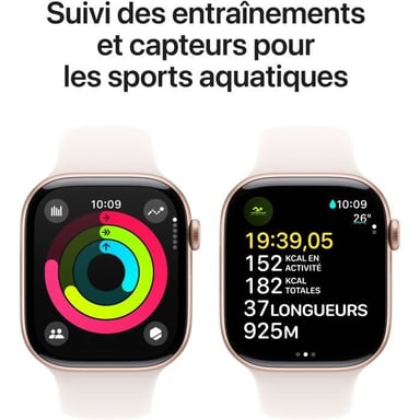 Apple Watch Series 10 OLED 46 mm Digital 416 x 496 Pixeles Pantalla táctil 4G Oro rosa Wifi GPS (satélite)