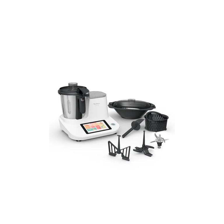 Moulinex HF506111 Click & Cook Robot de cuisine multifonction 3 6 30 à 120 °C écran tactile 32 fonctions 10 Programmes automatiques mode manuel 7 accessoires inclus avec 600 recettes - vue 3