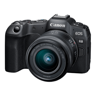 Appareil photo hybride Canon EOS R8 + RF 24-50mm IS STM + Ebook  20 astuces pour des images qui claquent  - Neuf