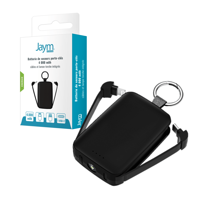 Batterie de secours avec lampe et porte clé 4000 mAh Neuf