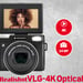 AGFA PHOTO Kit Vlogging Tout-en-Un - Caméra VLG-4K Optical, Zoom Optique 5X, Trépied Powerbank, Télécommande, Microphone, Carte Micro-SD 32Go Inclus, Photo 24MP, Écran LCD 3'', Batterie Lithium - Noir