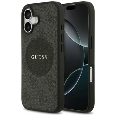 Custodia Guess 4G Circle Classic Logo MagSafe per iPhone 17, nera