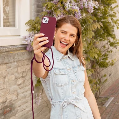 imoshion ?Coque en silicone avec cordon pour Samsung Galaxy S20 - Rouge foncé