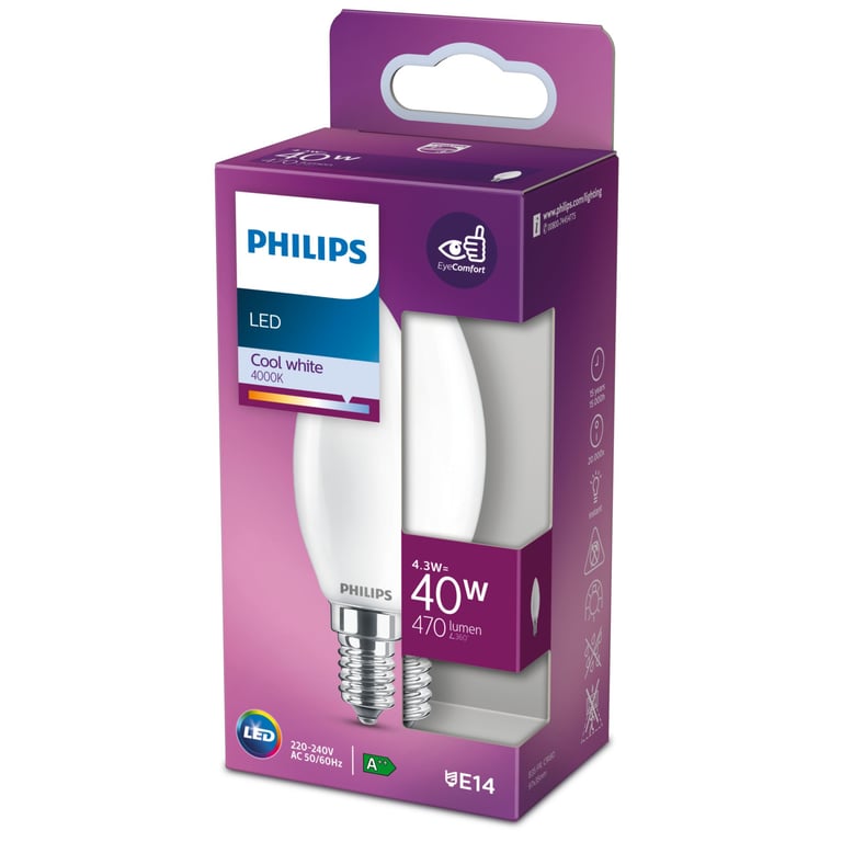 Ampoule Led E14 Flamme Froid Philips 'unité - vue 4