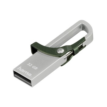 Memoria USB 2.0 con gancho, 32 GB, 15 MB/s, verde