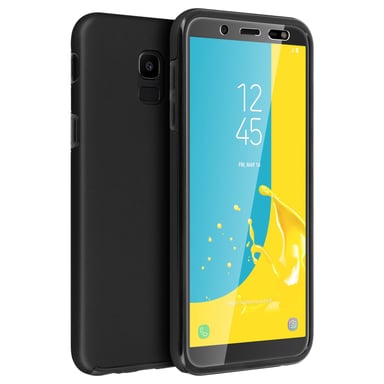 Coque pour Samsung Galaxy J6 Protection Silicone + Arrière Polycarbonate Noir