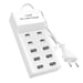 Station de Charge Multiport 4 USB-C + 6 USB 50W Câble 1m Compact Blanc