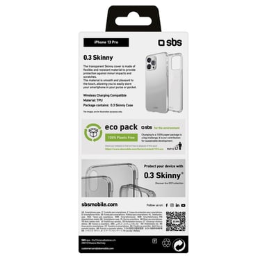 SBS TESKINIP1361PT coque de protection pour téléphones portables 15,5 cm (6.1'') Housse Transparent Apple iPhone 13 Pro