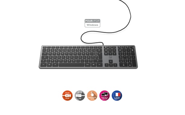 Clavier filaire Slim finition métal - Space Grey - AZERTY