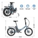 Bicicleta eléctrica urbana ligera Fafrees F20, neumáticos de 20'', motor de 250 W, batería de 36 V y 16,75 Ah - Blanca
