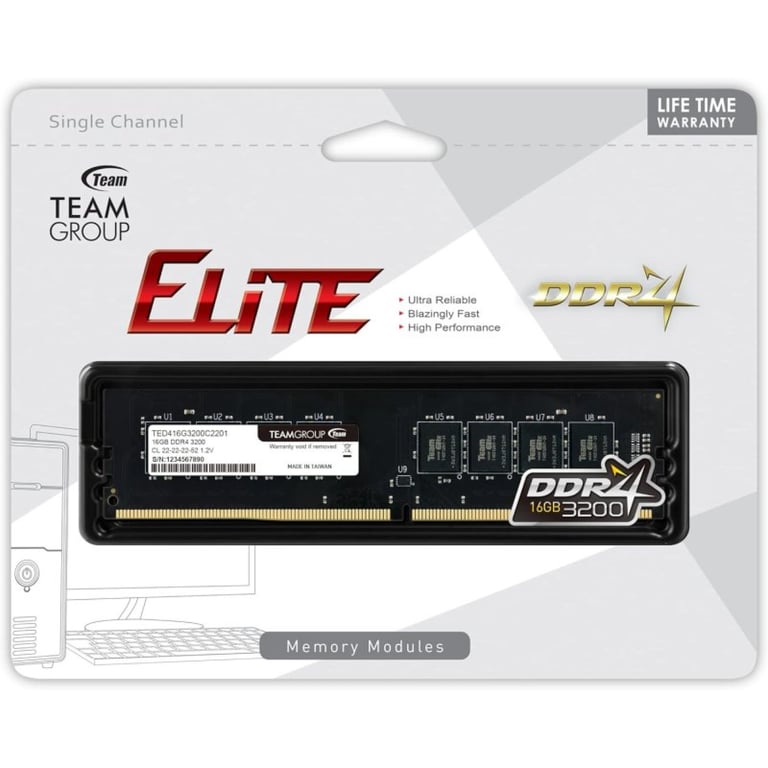Team Group ELITE TED416G3200C2201 module de mémoire 1 x DDR4 3200 MHz Neuf - vue 3