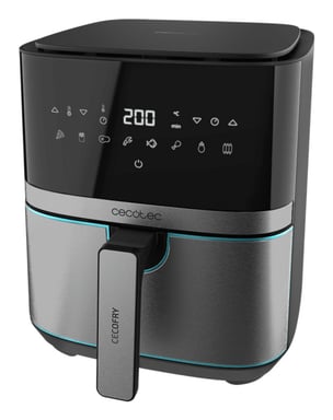 Cecotec Cecofry Full InoxBlack 5500 Pro Unique 5,5 L Autonome 1700 W Friteuse d'air chaud Noir, Acier satin