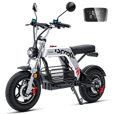 Trottinette électrique iScooter DX5 Pro avec rangement, batterie 52 V 20 Ah, pneus tout-terrain 17 pouces - Blanche