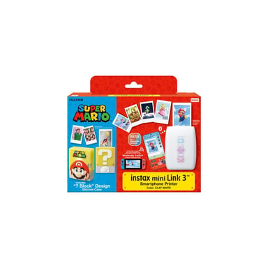 Stampante fotografica portatile FUJIFILM instax mini Link 3 Edizione Super Mario Bluetooth 5.1 USB-C Clay White