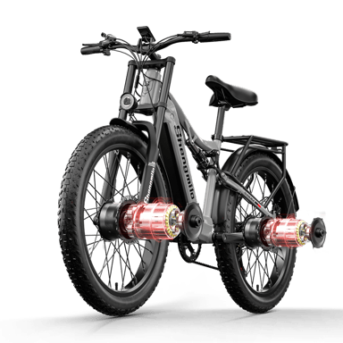 VéLo Électrique Shengmilo S600 | Vitesse Max 45 km/h | Autonomie 50 km | Moteur 1000W*2 | Batterie 48V 17.5Ah | Pneus 26 Pouces