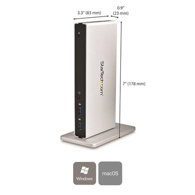 StarTech.com Docking Station USB 3.0 para Dos Monitores con DVI y Soporte Vertical