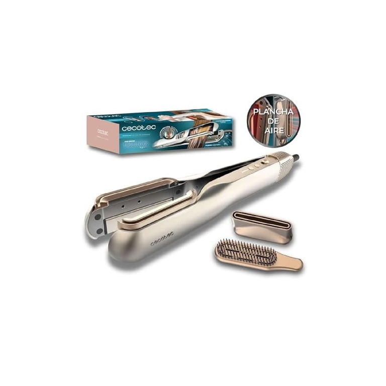 Cecotec Lisseur 2-en-1 Céramique Kératine RitualCare Air Lisse 150ºC 3 Réglages Ionique Arrêt Automatique Cheveux Secs et Mouillés Avec accessoires