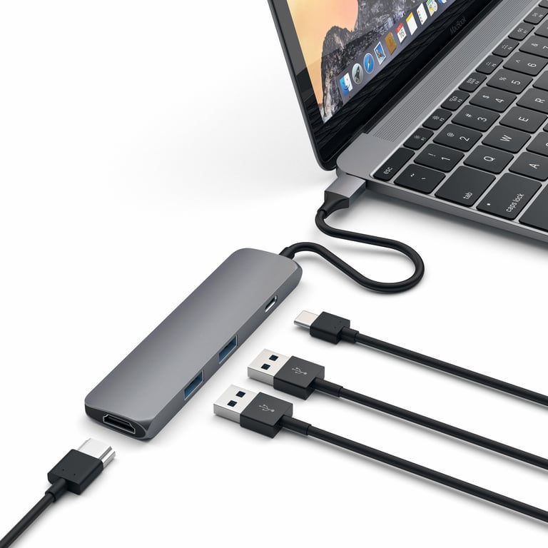 Satechi ST-CMAM station d'accueil USB 3.2 Gen 1 (3.1 Gen 1) Type-C Gris