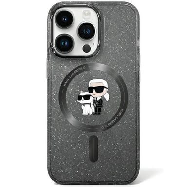 Funda Karl Lagerfeld Karl&Choupette Glitter para iPhone 11/XR, negro