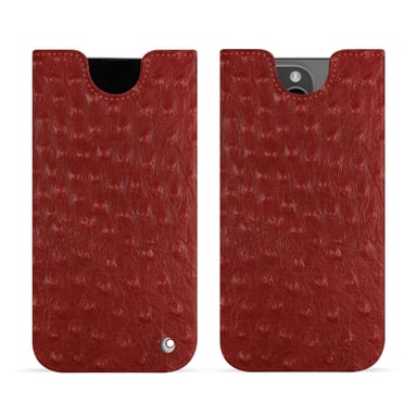 Pochette cuir Apple iPhone 15 Pro Max -  - Rouge - Cuir Abaca