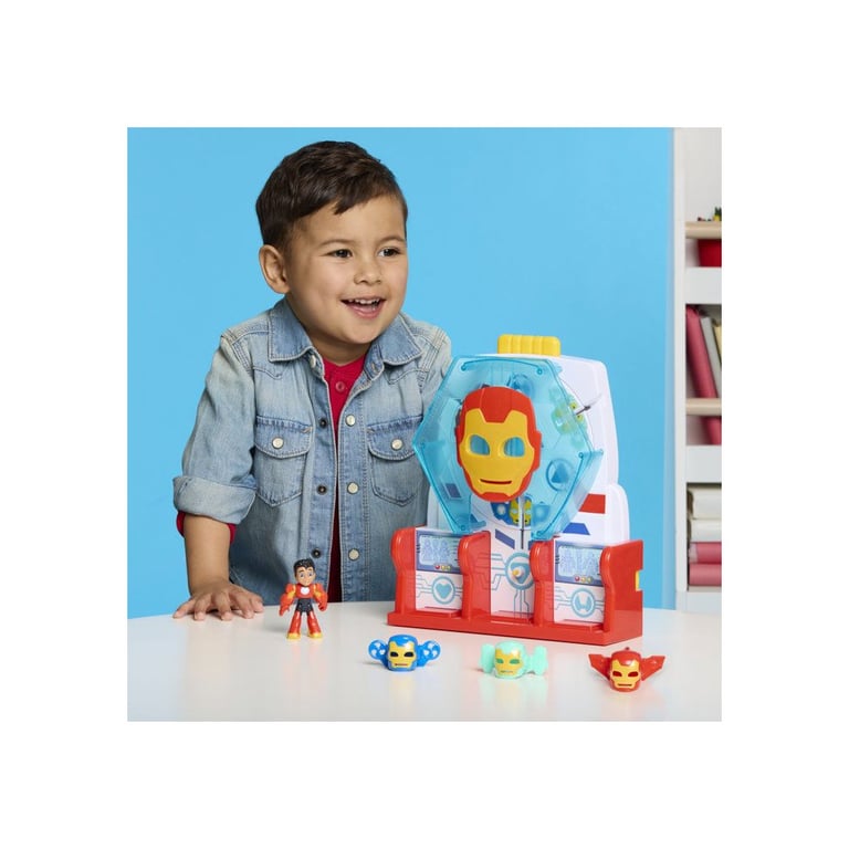 Salle des armures dIron Man figurine de 75 cm et accessoires jouets de super héros Iron Man et ses Amis Extraordinaires dès 3 - vue 4
